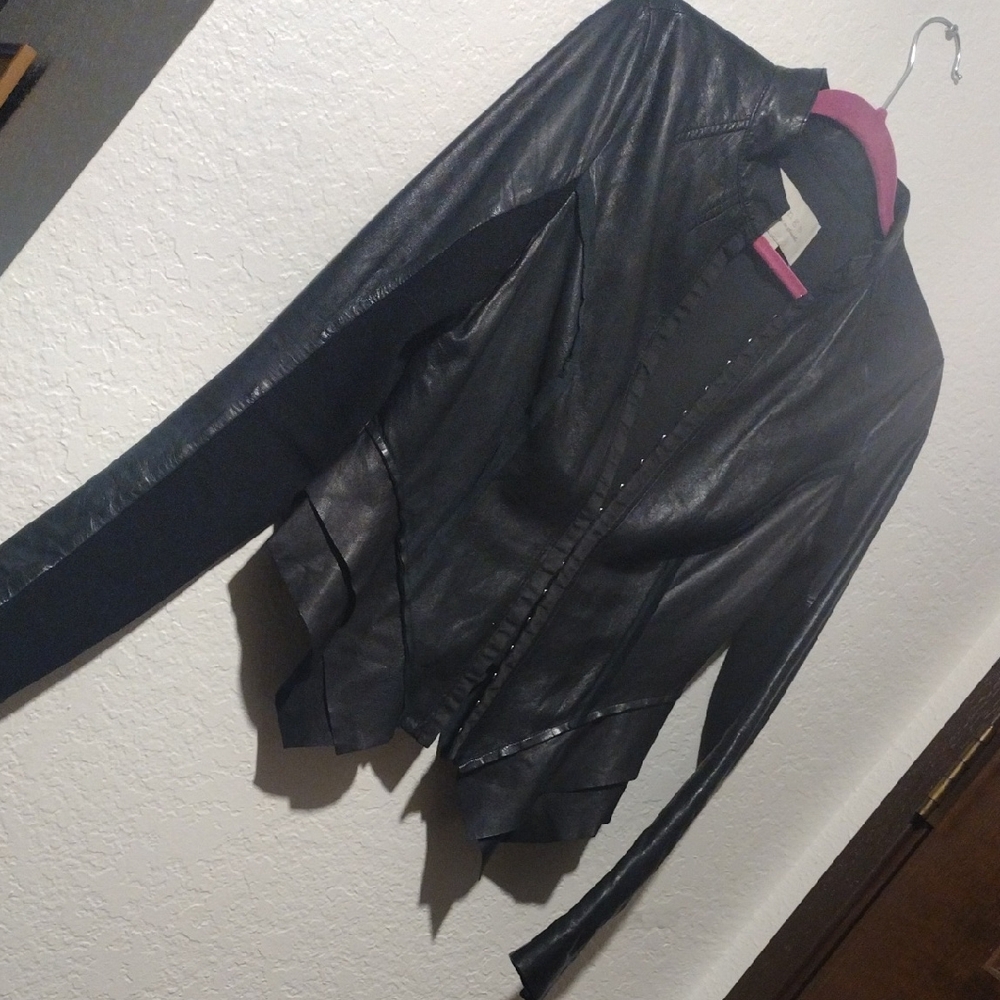 Hinge Black Leather Women's Jacket